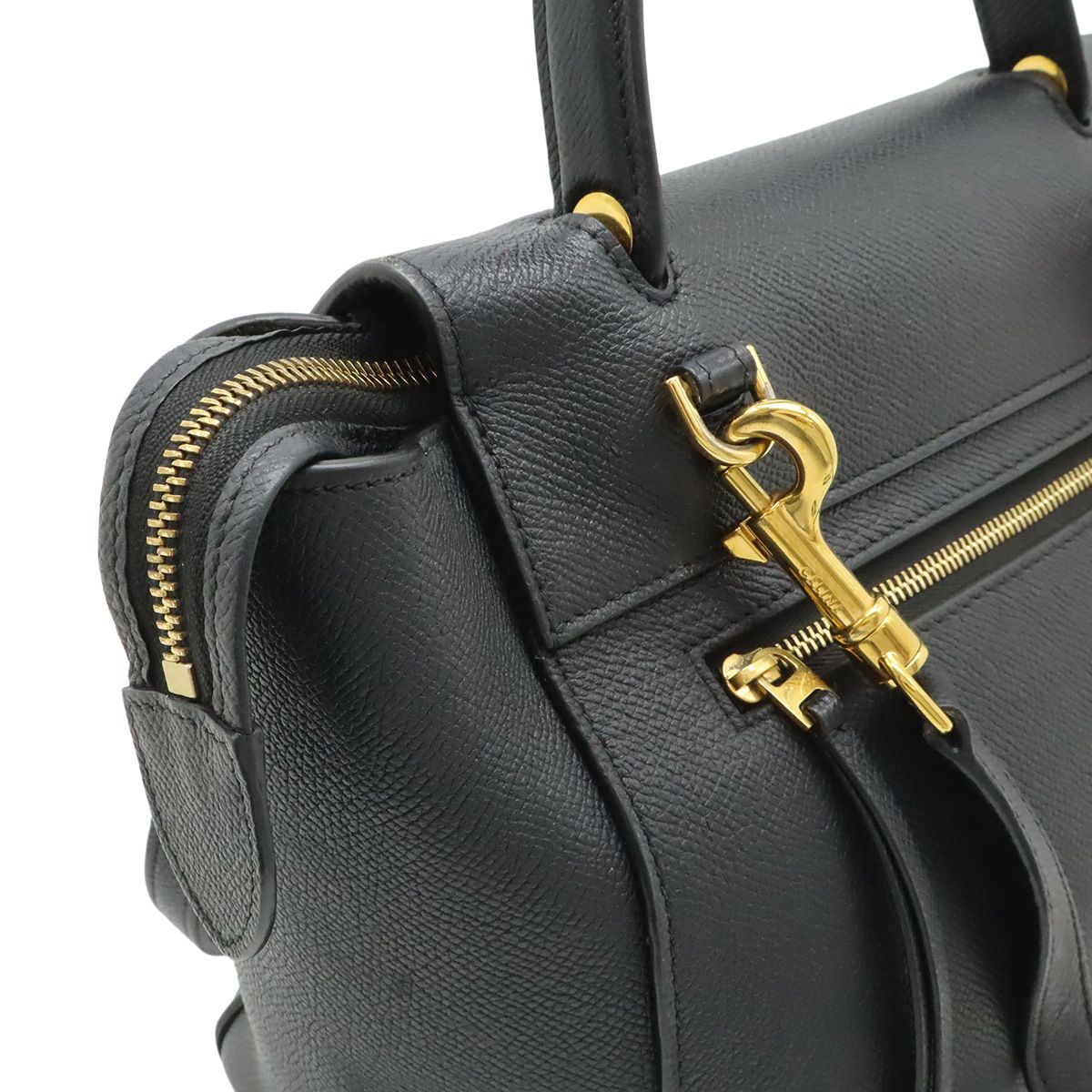 Celine Belt Bag Micro 2-Way Crossbody Leather Black Gold — view 4