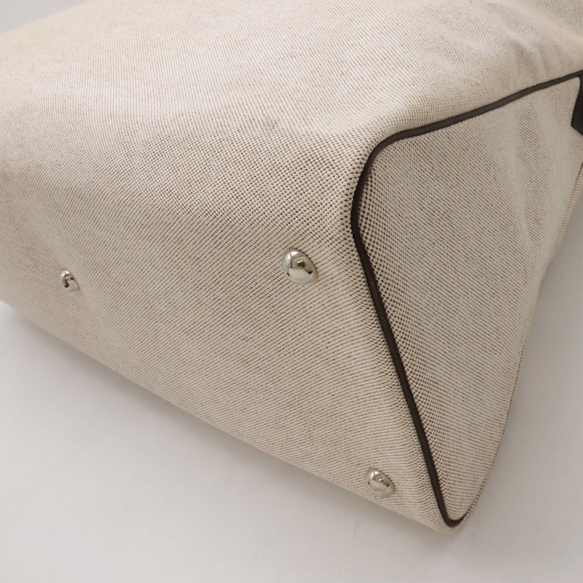 Hermes Sac Eve MM Tote Toile Ash Leather Ivory Natural Brown Silver — view 3