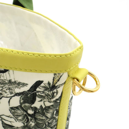 Hermes Cabas Petit Ash Tote Shoulder Bag Leopard Canvas White Green Yellow — view 9