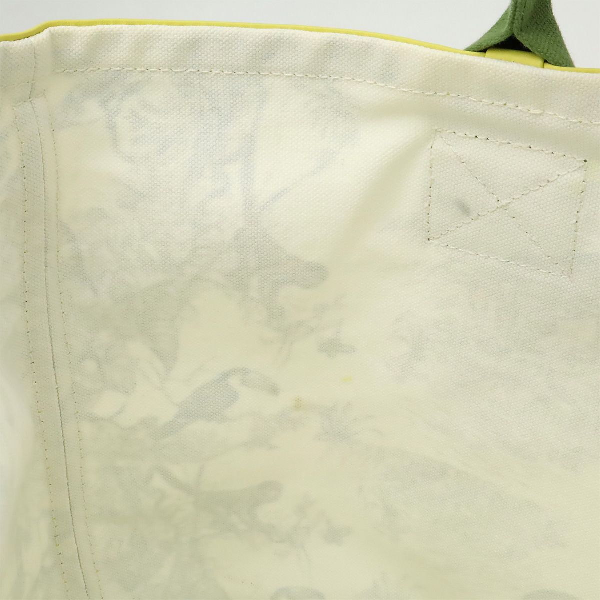 Hermes Cabas Petit Ash Tote Shoulder Bag Leopard Canvas White Green Yellow — view 6