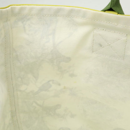 Hermes Cabas Petit Ash Tote Shoulder Bag Leopard Canvas White Green Yellow — view 6