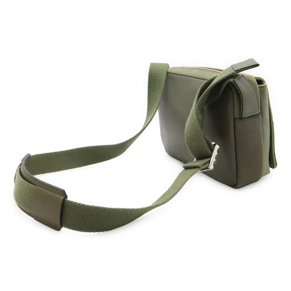 Loewe Logo Military Messenger Bag XS Canvas Leather Khaki Green Silver — view 2