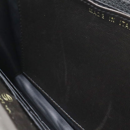 Chanel CC Logo Chain Wallet Shoulder Bag Pochette Caviar Leather Black Gold — view 6