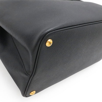 Prada Doubre Large Double Tote 2-Way Shoulder Bag Saffiano Leather Nero Black — view 3