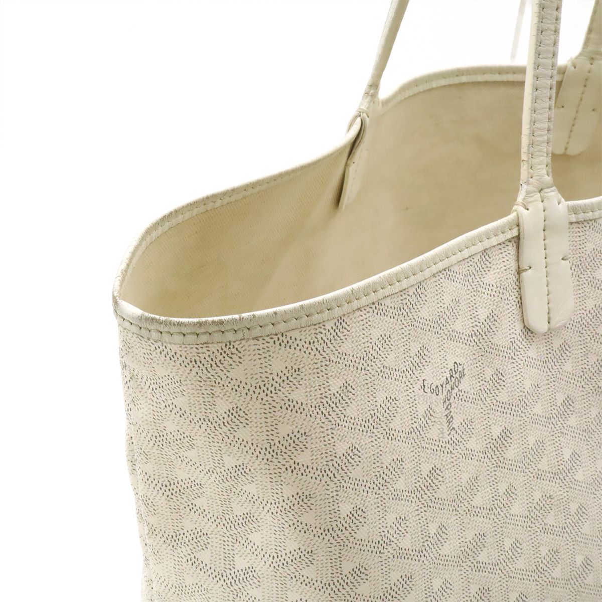 Goyard Saint Louis PM Tote Shoulder Bag Leather White Gray — view 5