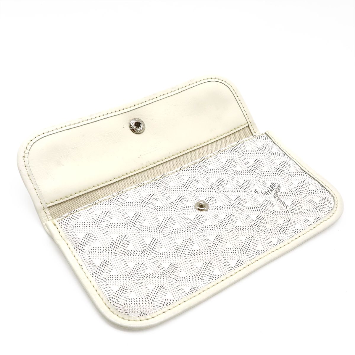Goyard Saint Louis PM Tote Shoulder Bag Leather White Gray — view 9