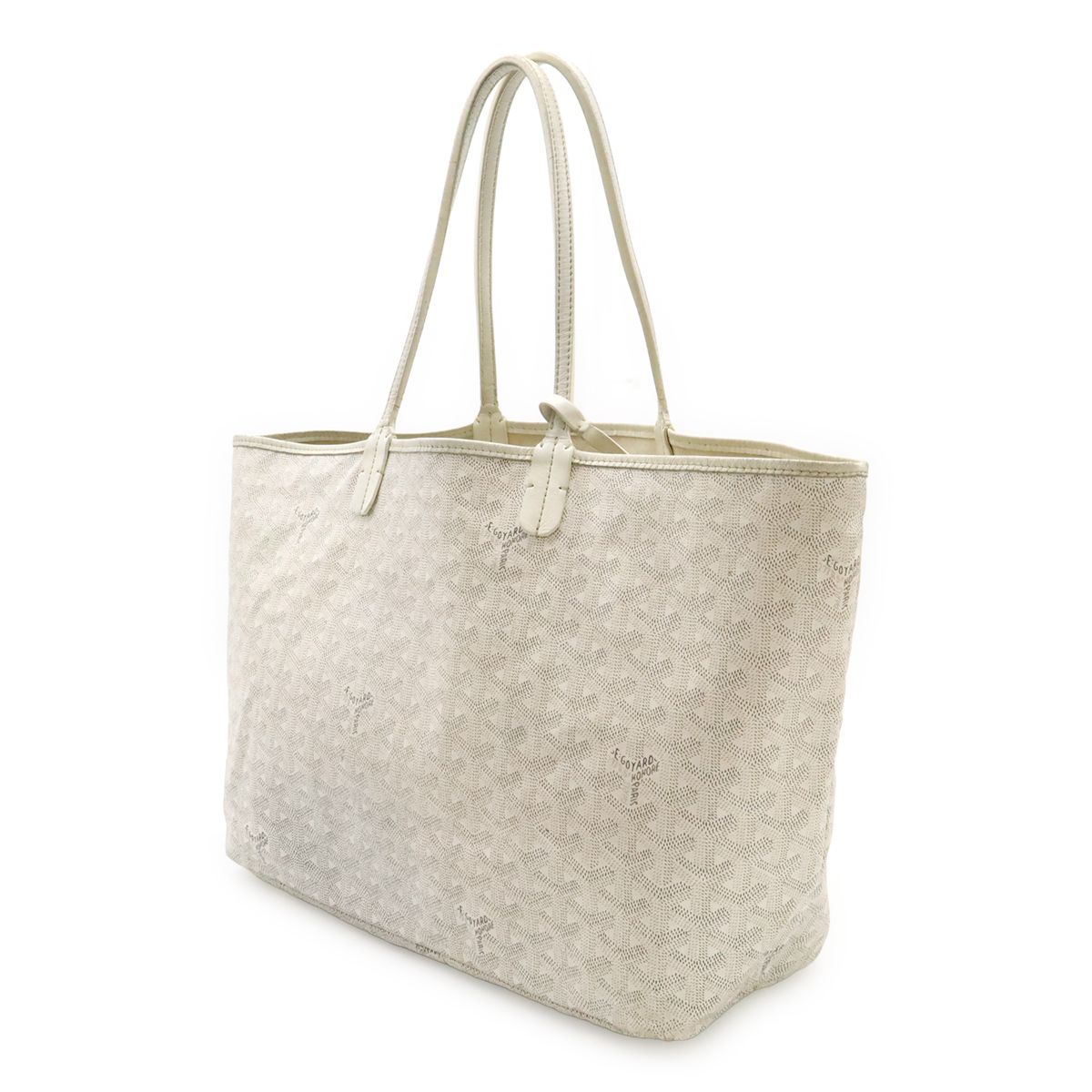 Goyard Saint Louis PM Tote Shoulder Bag Leather White Gray — view 2
