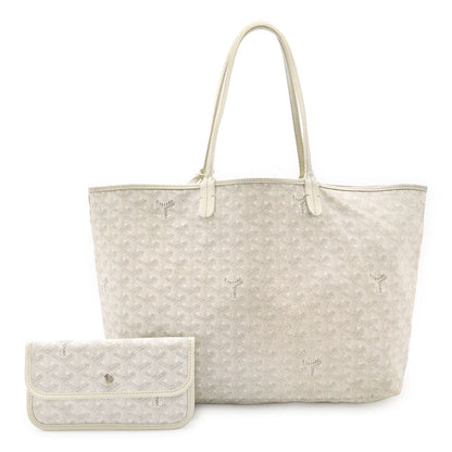 Goyard Saint Louis PM Tote Shoulder Bag Leather White Gray