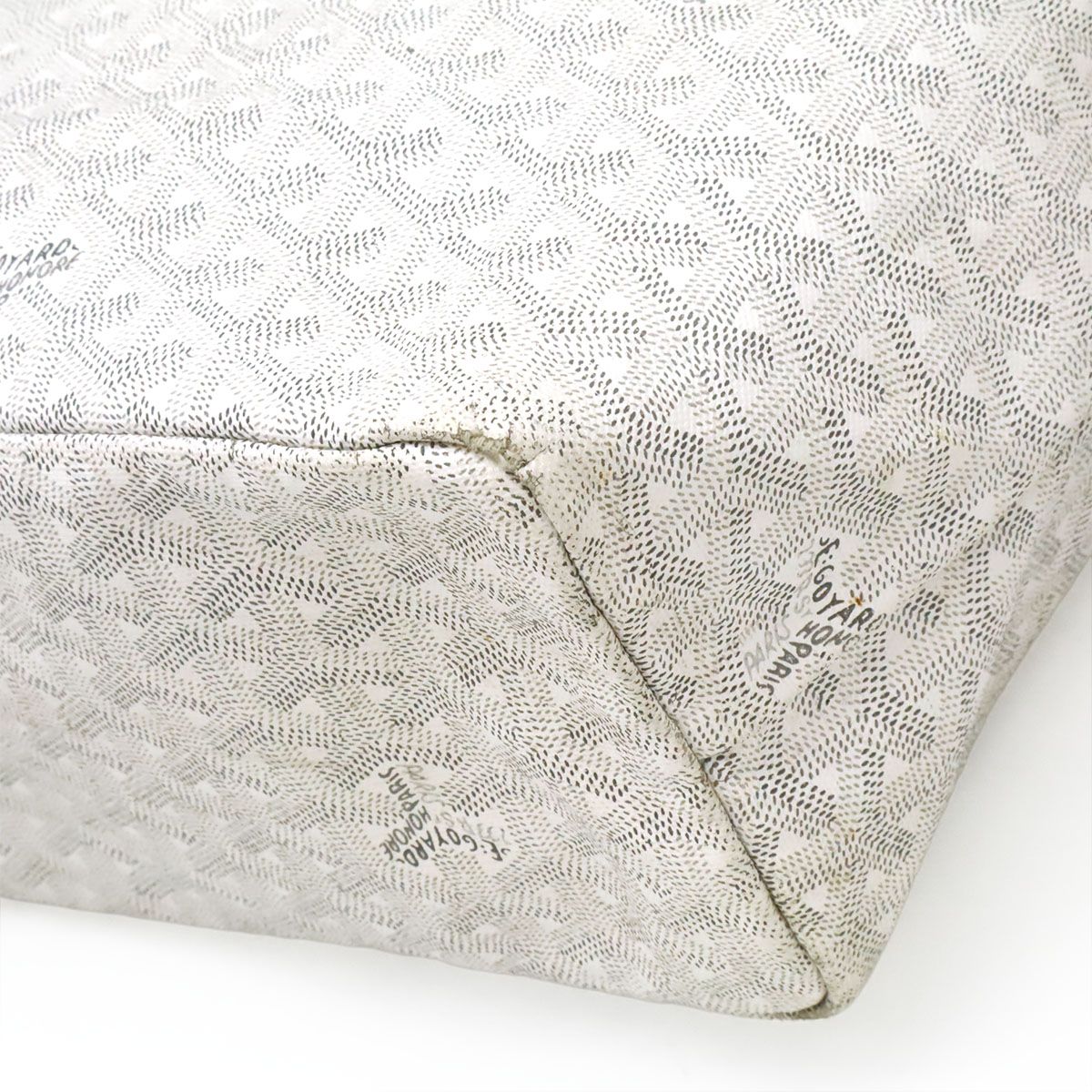 Goyard Saint Louis PM Tote Shoulder Bag Leather White Gray — view 3