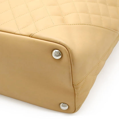 Chanel Cambon Line CC Logo Large Tote Shoulder Bag Soft Calf Enamel Beige Yellow — view 3