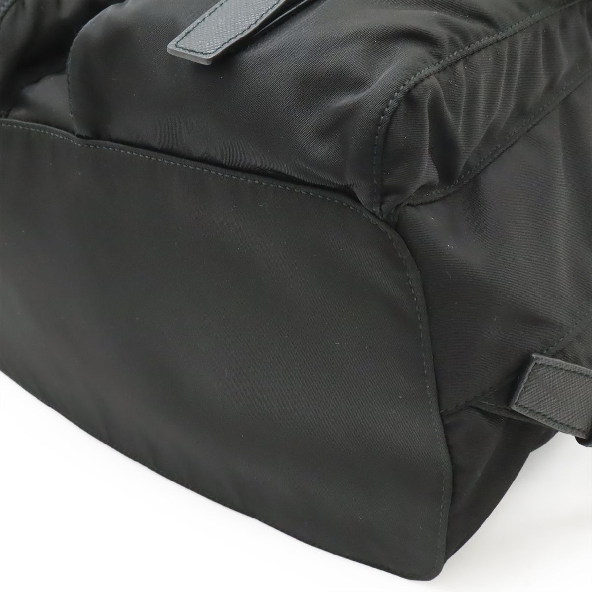 Prada Triangle Logo Backpack Nylon Leather Nero Black Silver — view 3