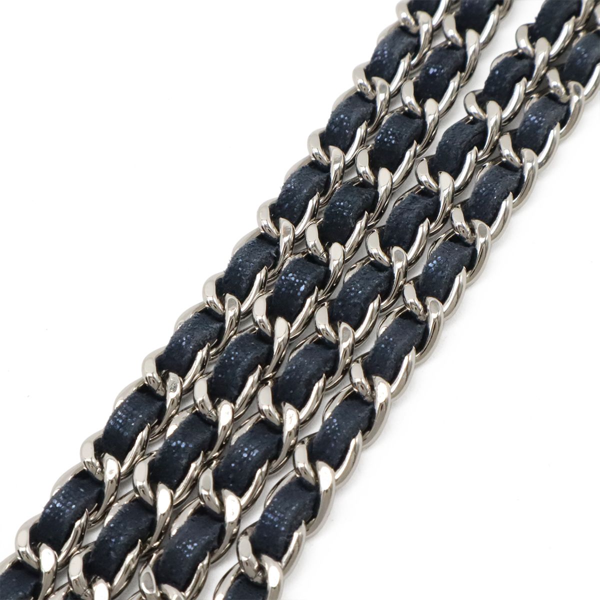 Chanel Quilted Chain Wallet Shoulder Bag Pochette Crossbody Sparkle Leather — view 4