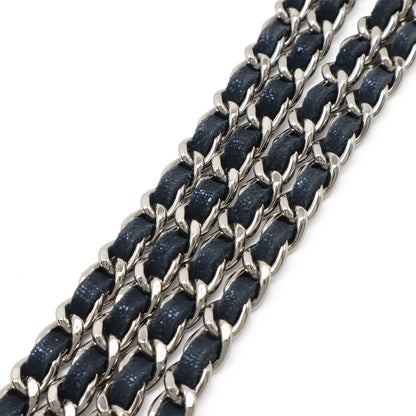 Chanel Quilted Chain Wallet Shoulder Bag Pochette Crossbody Sparkle Leather — view 4