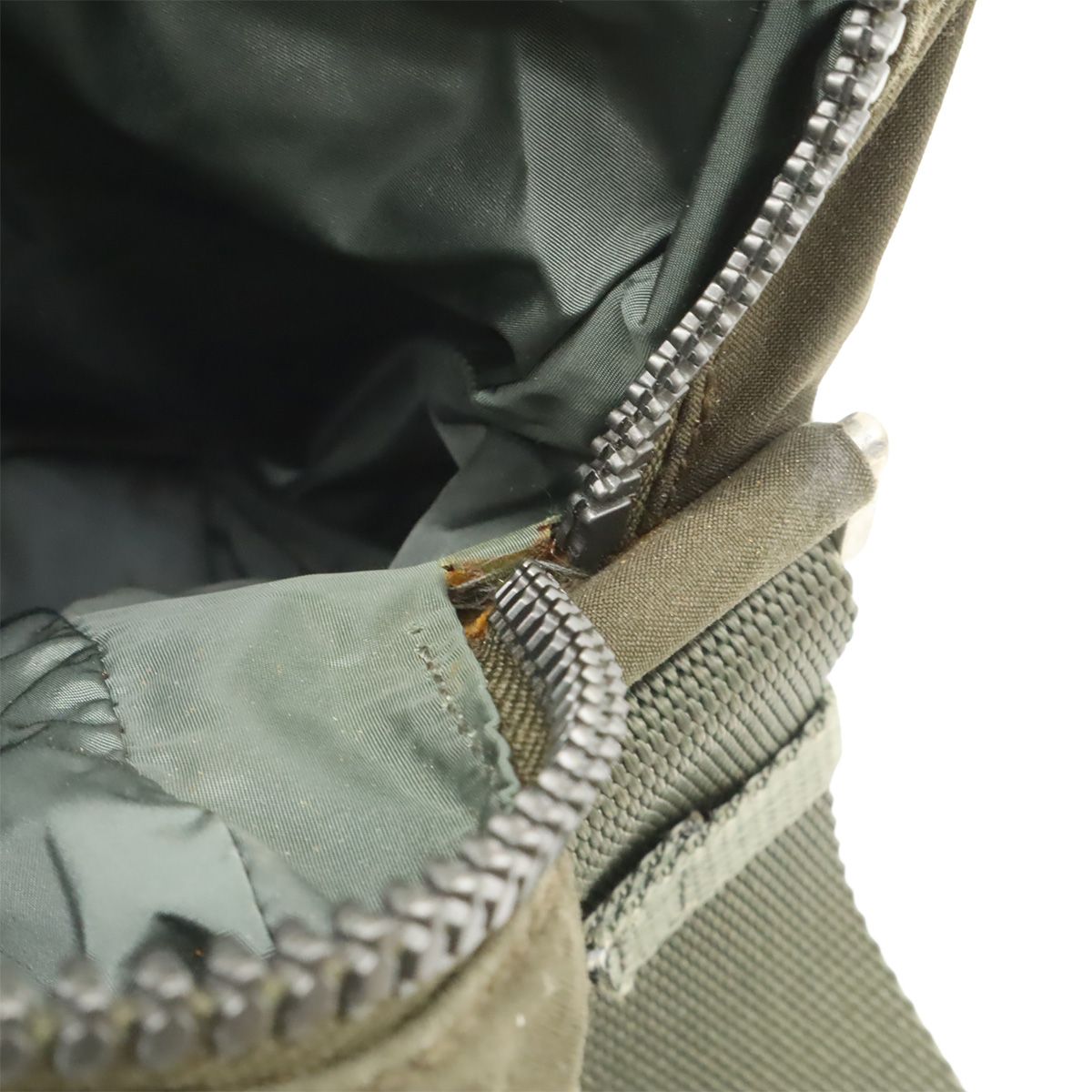 Prada Sports Line Shoulder Bag Crossbody Nylon Khaki Gray Silver — view 8