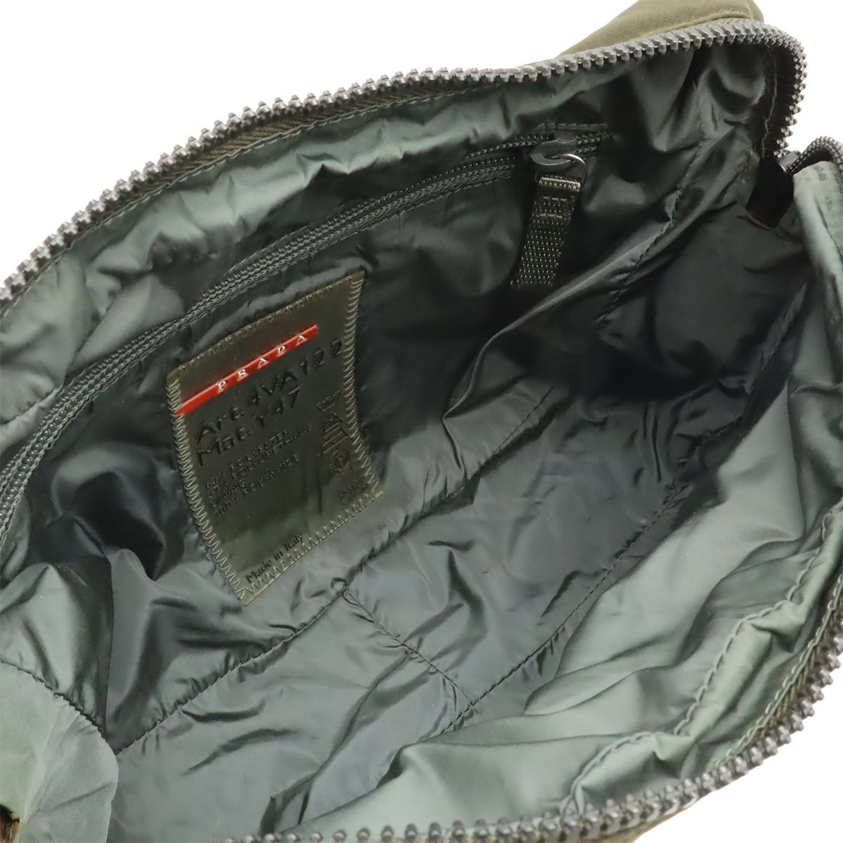 Prada Sports Line Shoulder Bag Crossbody Nylon Khaki Gray Silver — view 7