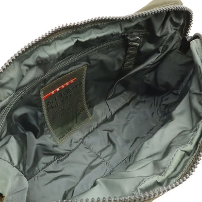 Prada Sports Line Shoulder Bag Crossbody Nylon Khaki Gray Silver — view 7