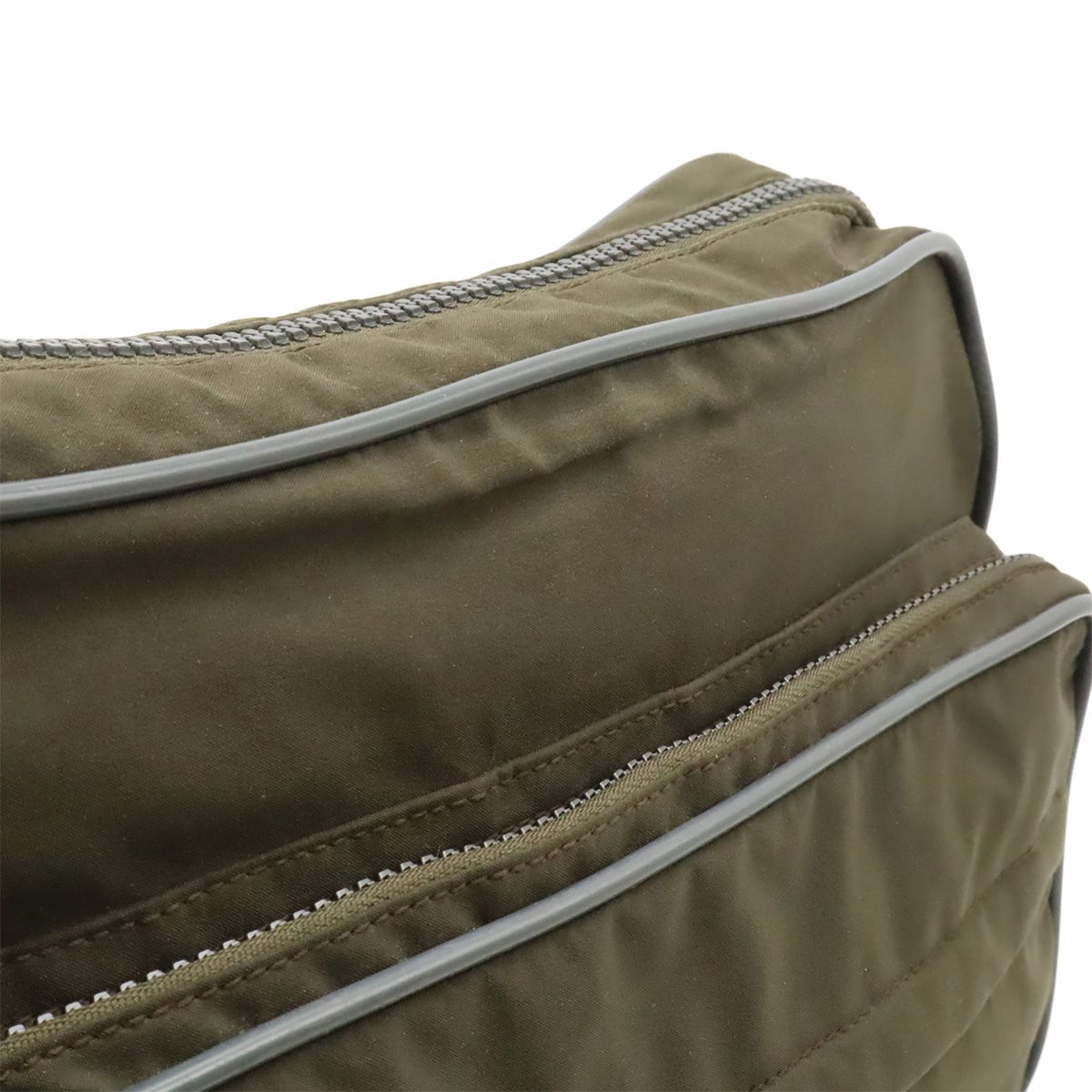 Prada Sports Line Shoulder Bag Crossbody Nylon Khaki Gray Silver — view 6