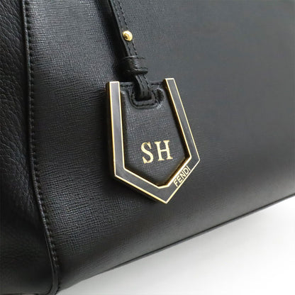 Fendi Petite Tote 2-Way Shoulder Bag Leather Black Gold — view 9