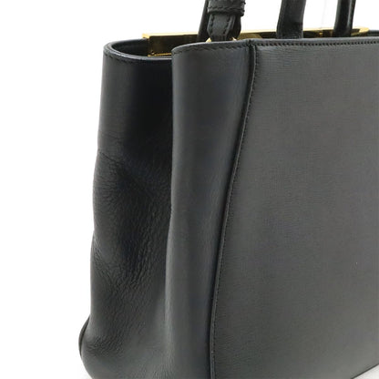 Fendi Petite Tote 2-Way Shoulder Bag Leather Black Gold — view 4
