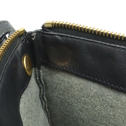 Celine Trio Large Shoulder Bag Pochette Crossbody Pouch Leather Black Gold — view 7