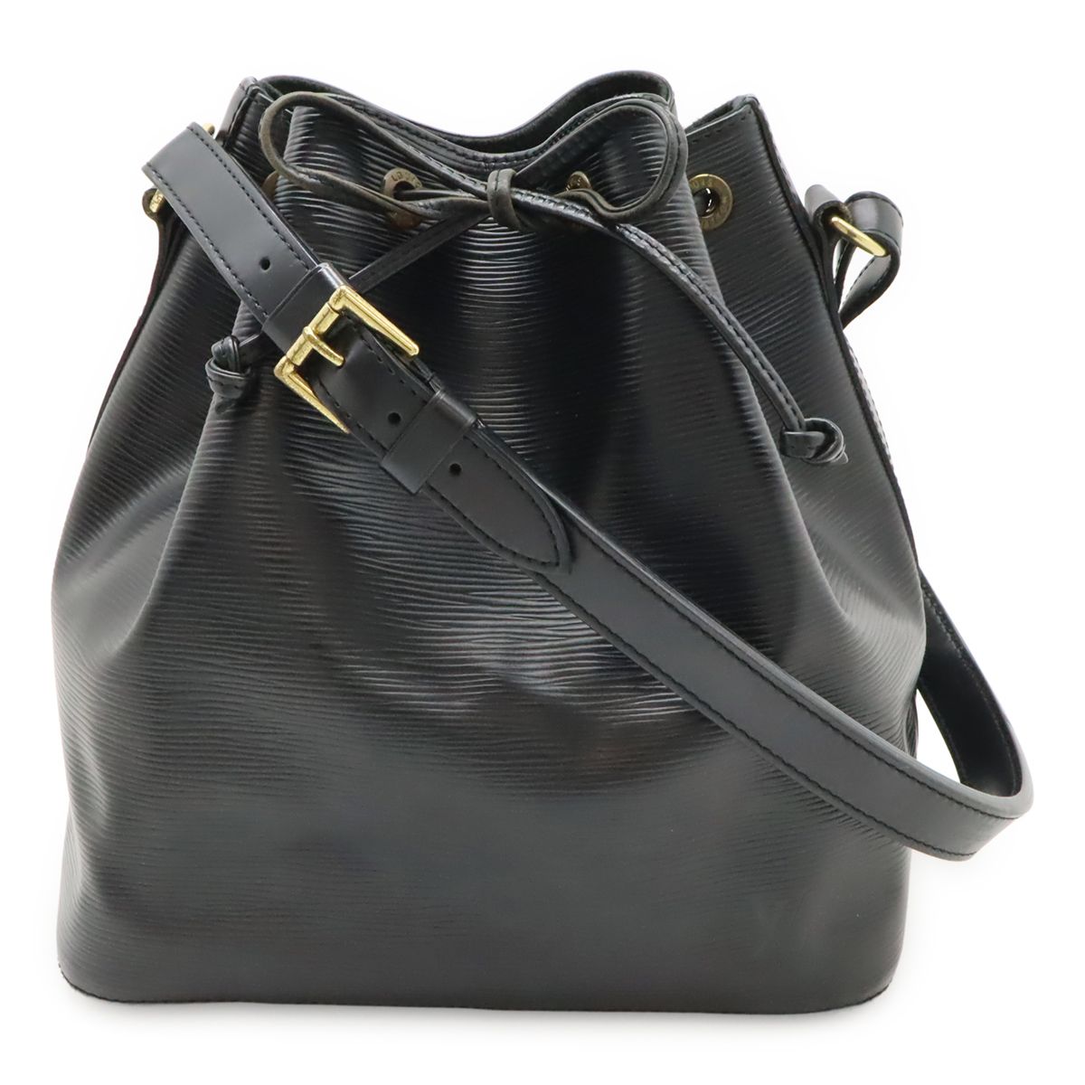 Louis Vuitton Epi Petit Noir Shoulder Bag Drawstring Black