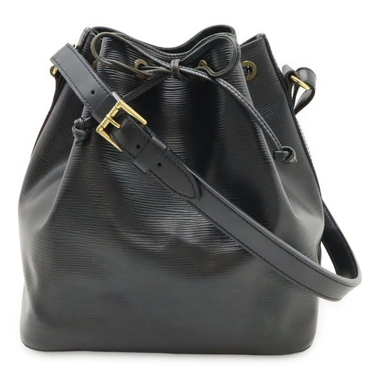 Louis Vuitton Epi Petit Noir Shoulder Bag Drawstring Black