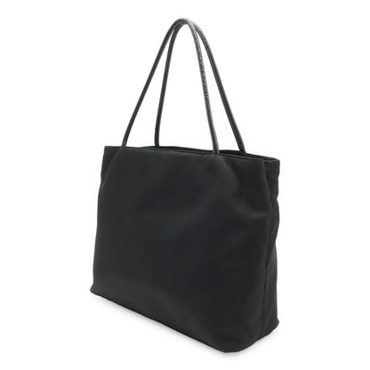 Prada Triangle Logo Tote Shoulder Bag Nylon Patent Nero Black Gold — view 2