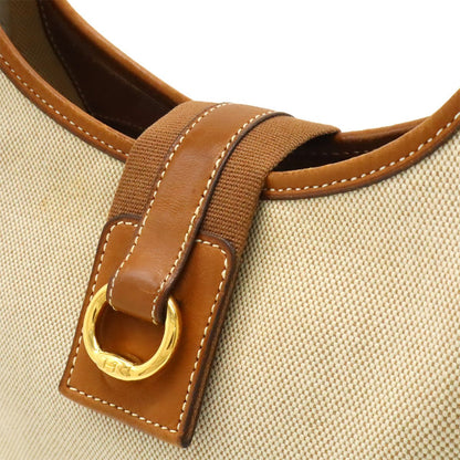 Hermes Saco Shoulder Bag 2-Way Toile Ash Leather Natural Brown Gold — view 7