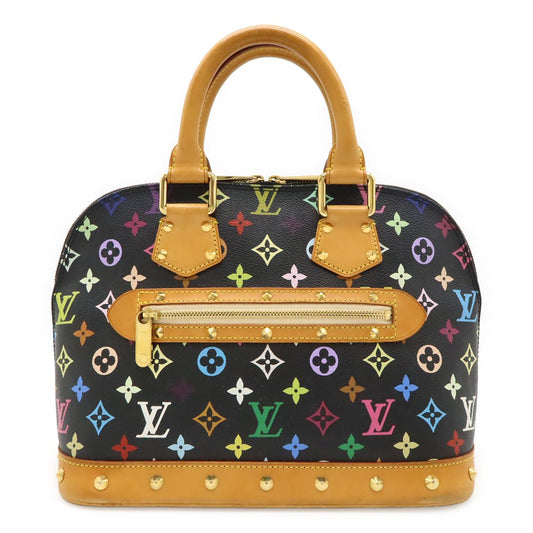 Louis Vuitton Monogram Multicolor Alma Handbag Studs Noir Black
