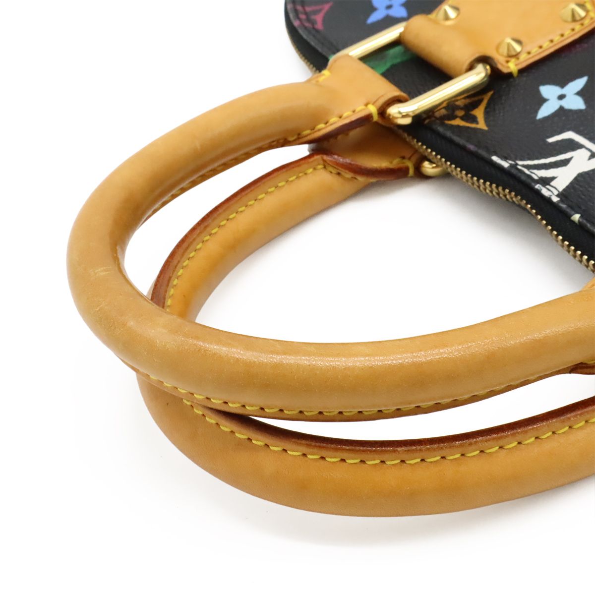 Louis Vuitton Monogram Multicolor Alma Handbag Studs Noir Black — view 4