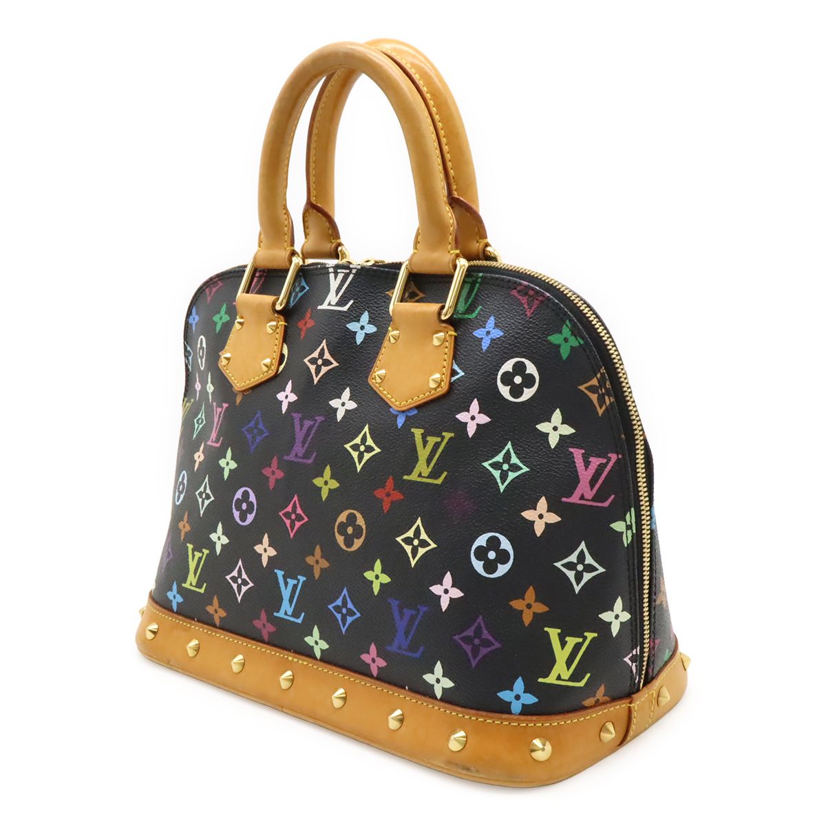 Louis Vuitton Monogram Multicolor Alma Handbag Studs Noir Black — view 2