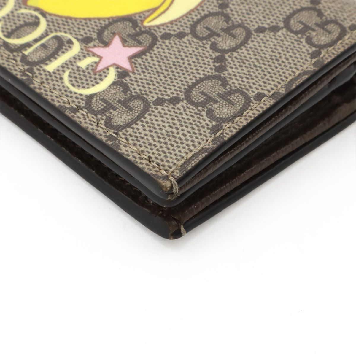 Gucci GG Supreme Card Case Wallet Compact Bifold Bananya Print Beige Yellow — view 3