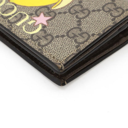 Gucci GG Supreme Card Case Wallet Compact Bifold Bananya Print Beige Yellow — view 3