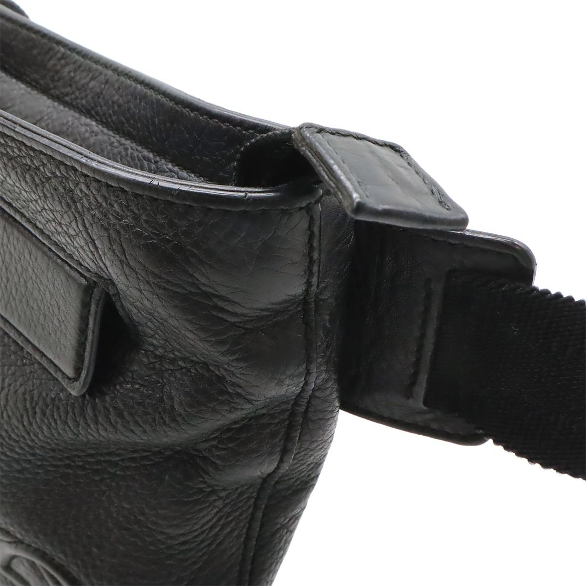 Gucci Soho Interlocking Logo Belt Bag Leather Black Silver — view 4