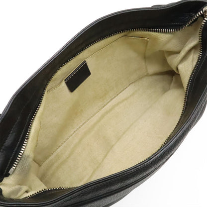 Gucci Soho Interlocking Logo Belt Bag Leather Black Silver — view 9