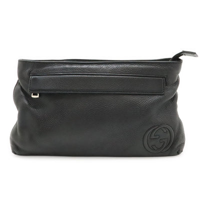Gucci Soho Interlocking Logo Belt Bag Leather Black Silver