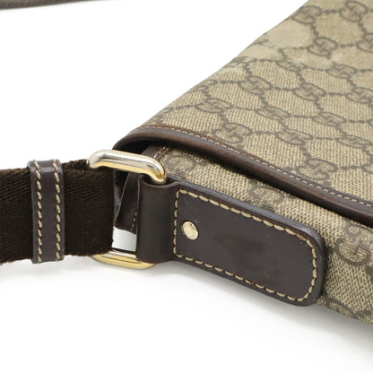 Gucci GG Supreme Plus Shoulder Bag Pochette Crossbody Leather Beige Dark Brown — view 4