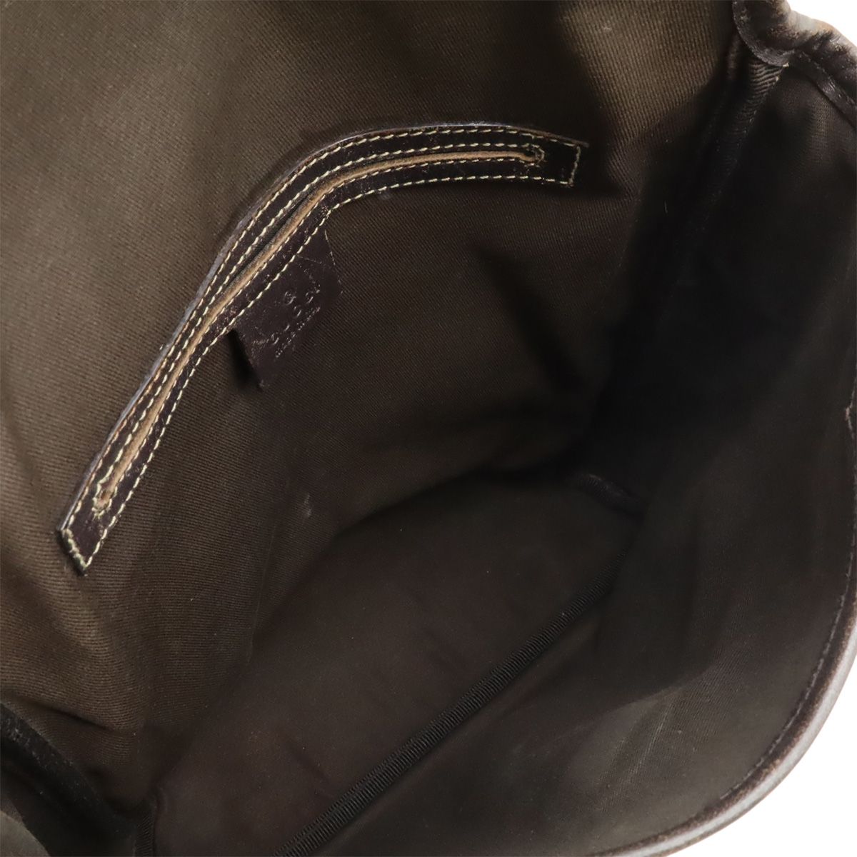 Gucci GG Supreme Plus Shoulder Bag Pochette Crossbody Leather Beige Dark Brown — view 7