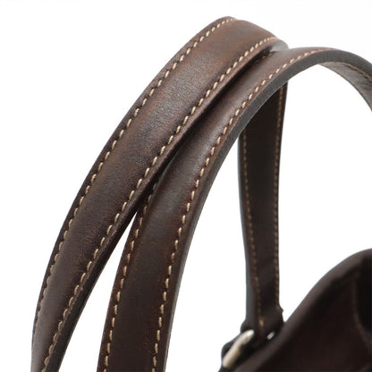 Prada Logo Jacquard 2-Way Shoulder Bag Canvas Leather Khaki Beige Dark Brown — view 6