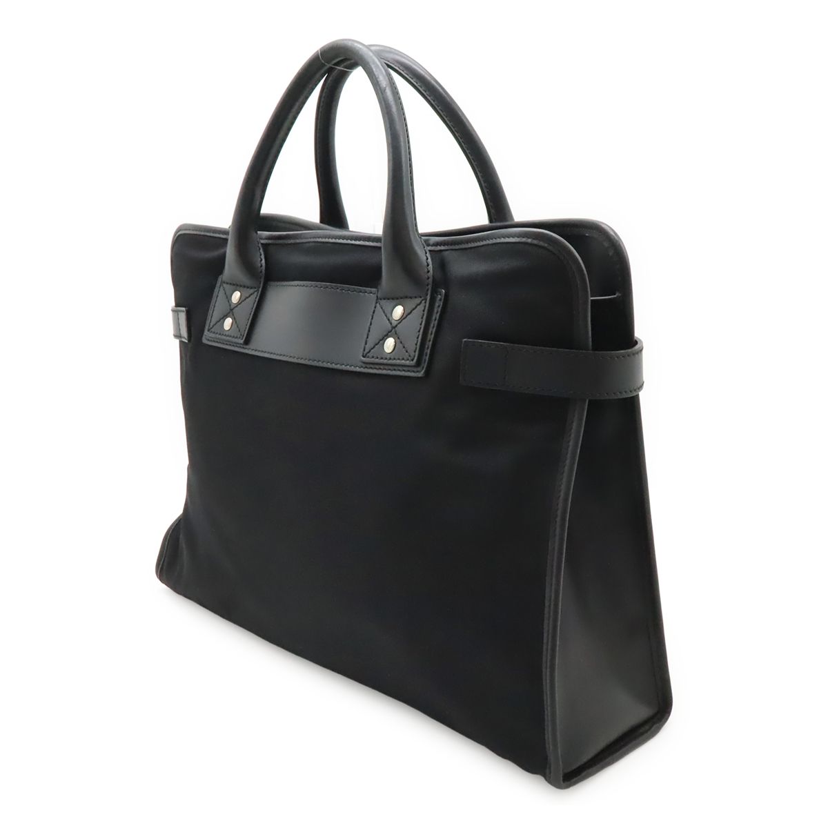 Gucci Business Briefcase Document Purse Nylon Canvas Black Silver — view 2