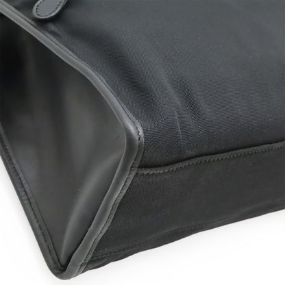 Gucci Business Briefcase Document Purse Nylon Canvas Black Silver — view 3