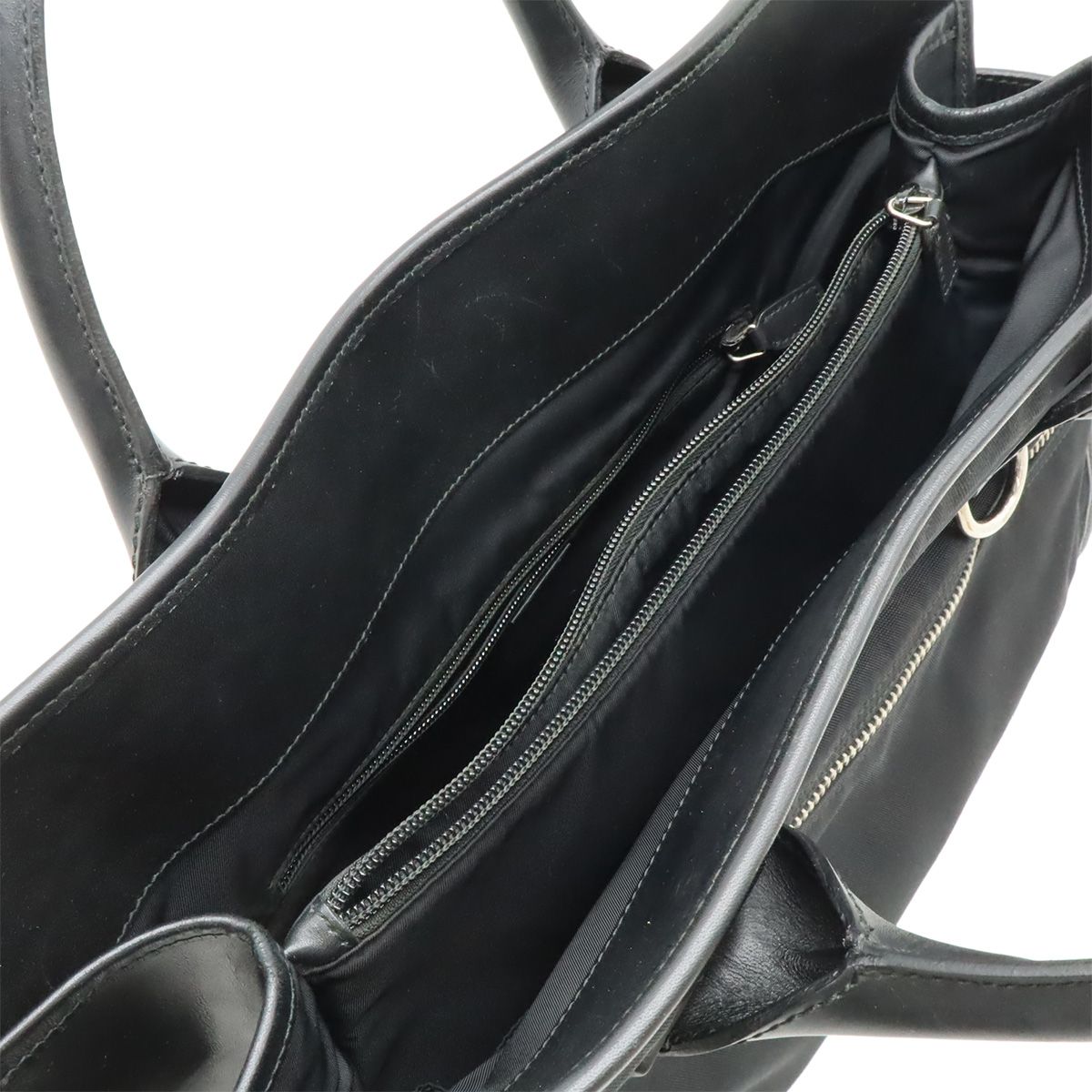 Gucci Business Briefcase Document Purse Nylon Canvas Black Silver — view 5