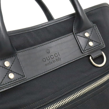 Gucci Business Briefcase Document Purse Nylon Canvas Black Silver — view 9