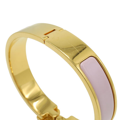 Hermes Click PM Ash Enamel Bracelet Bangle Light Pink Gold — view 5