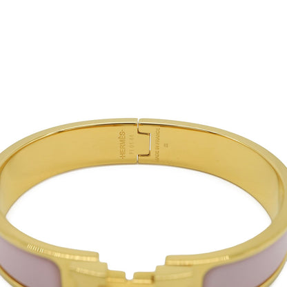 Hermes Click PM Ash Enamel Bracelet Bangle Light Pink Gold — view 6