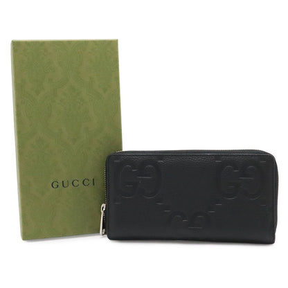 Gucci Jumbo GG Zip Wallet Zip Around Leather Black Silver — view 8