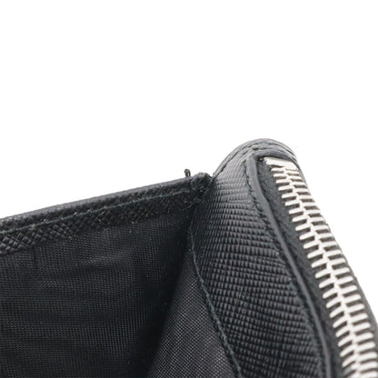 Prada Saffiano Triangle Logo Card Case Business Holder Coin Purse Leather Nero — view 9