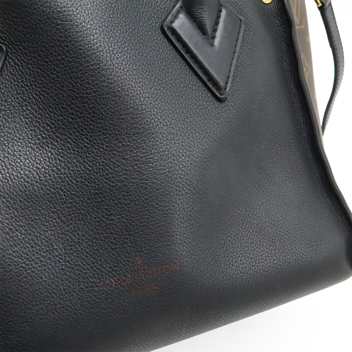 Louis Vuitton Monogram on My Side MM 2-Way Shoulder Bag Leather Noir Black — view 9
