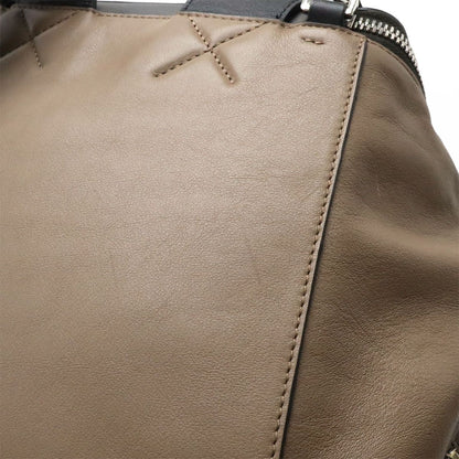 Loewe Goya Backpack Calfskin Leather Mocha Brown Gray Black Silver — view 4