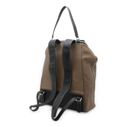 Loewe Goya Backpack Calfskin Leather Mocha Brown Gray Black Silver — view 2